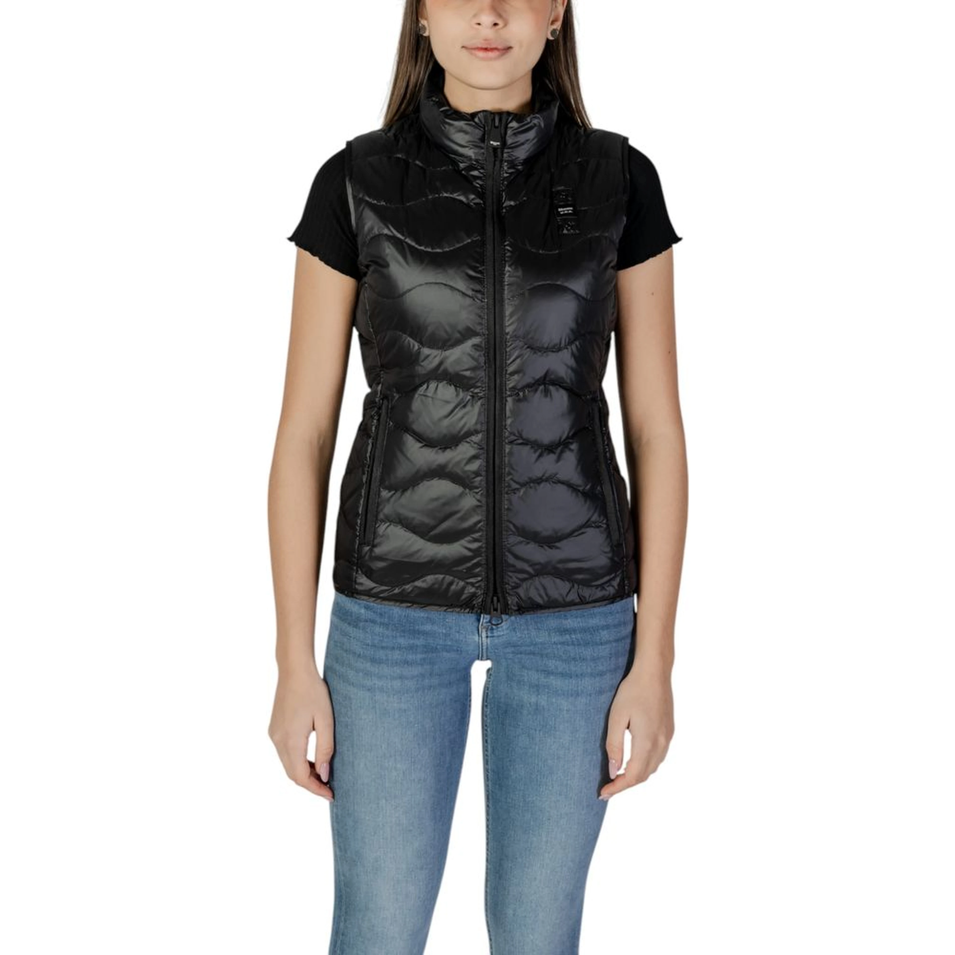 Black Polyamide Sleveless Jacket