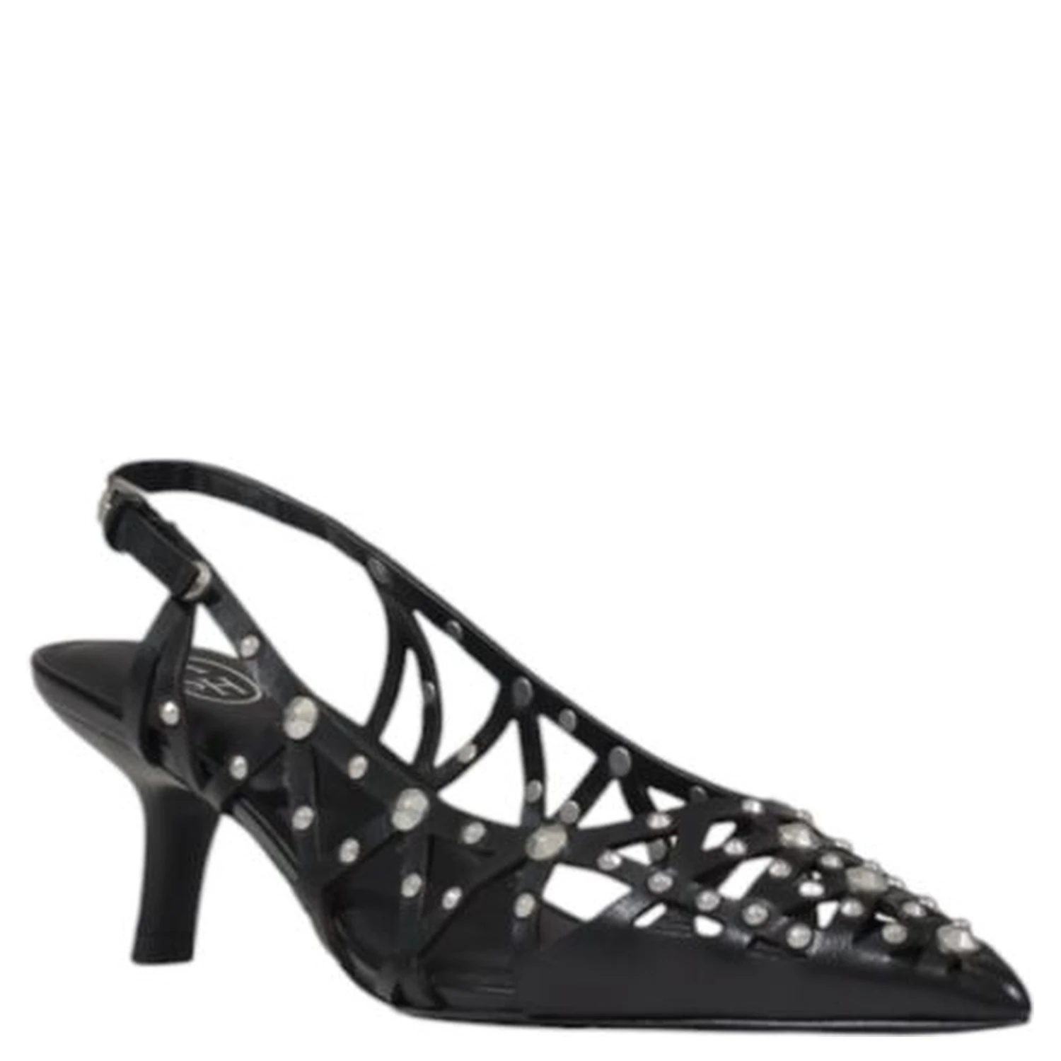 Black Leather High Heel Pumps