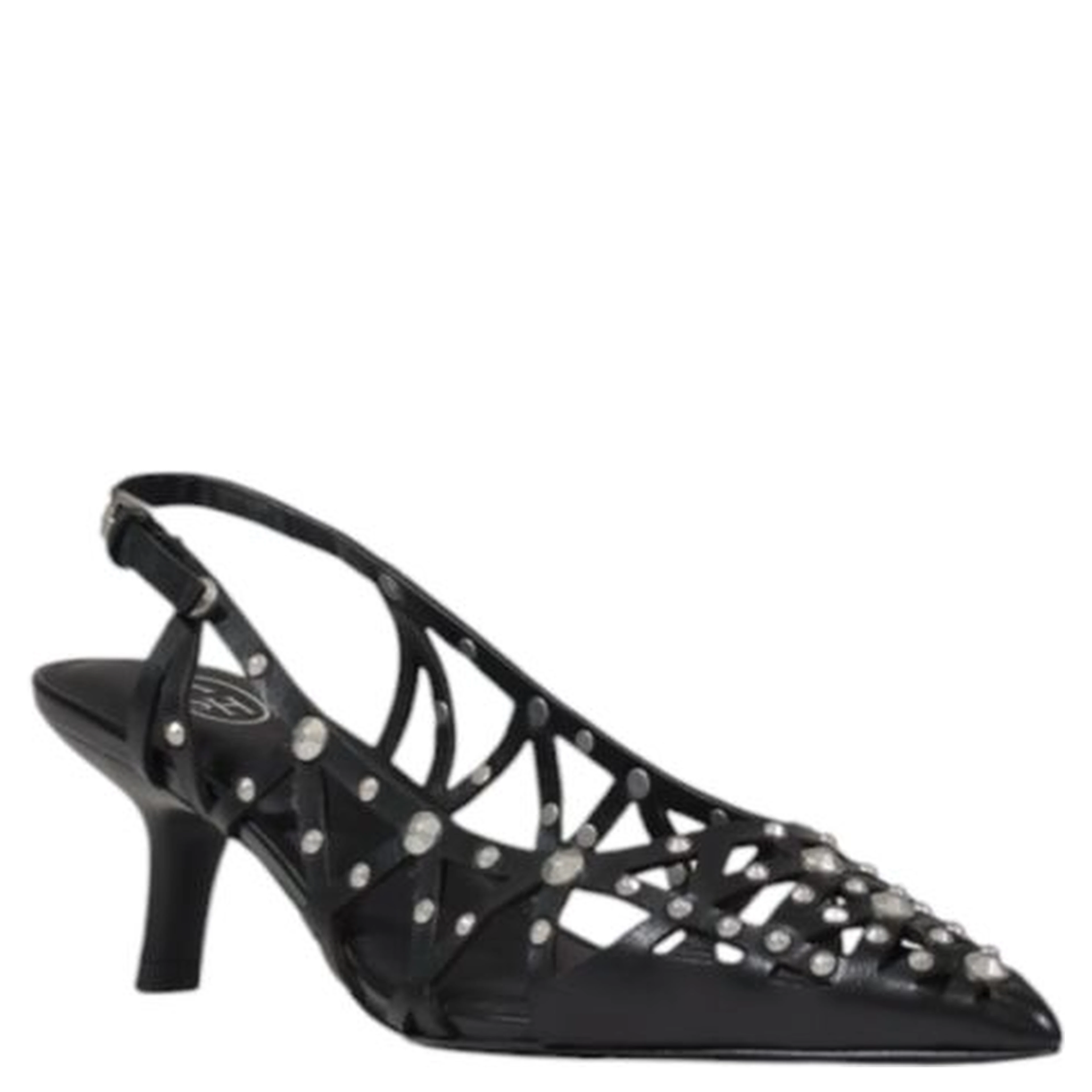 Black Leather High Heel Pumps