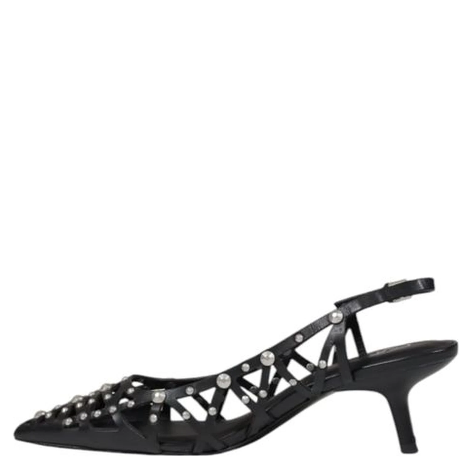 Black Leather High Heel Pumps