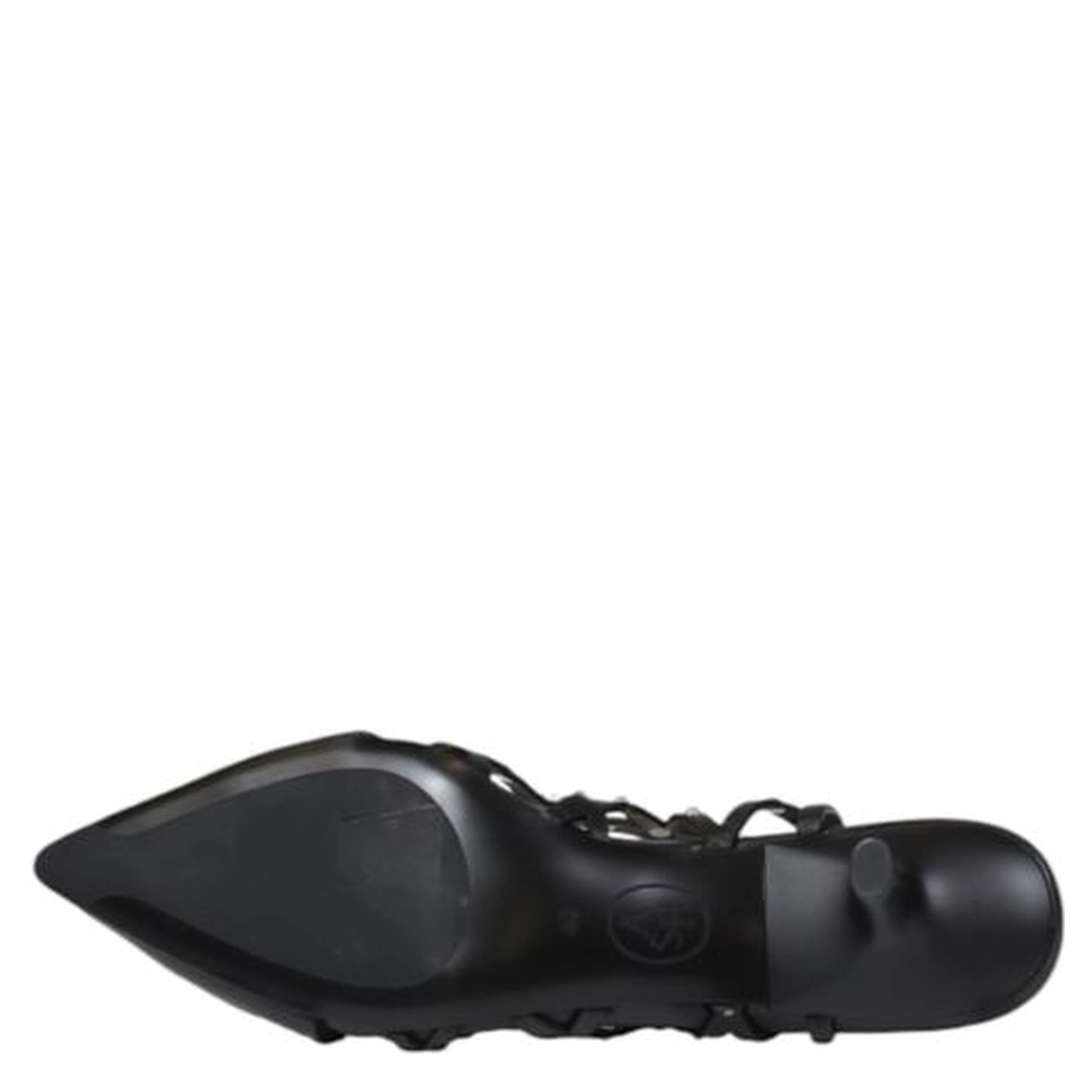 Black Leather High Heel Pumps