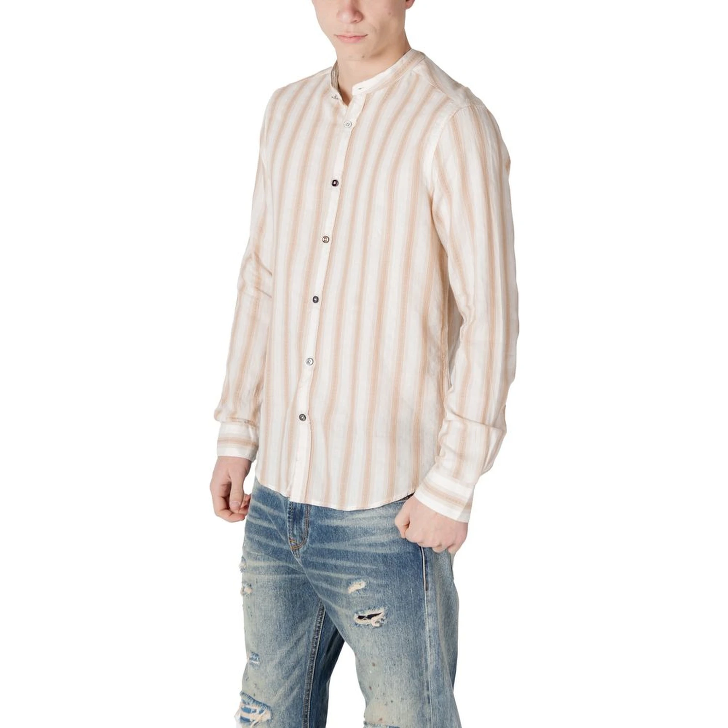 Beige Cotton Pattern Shirt
