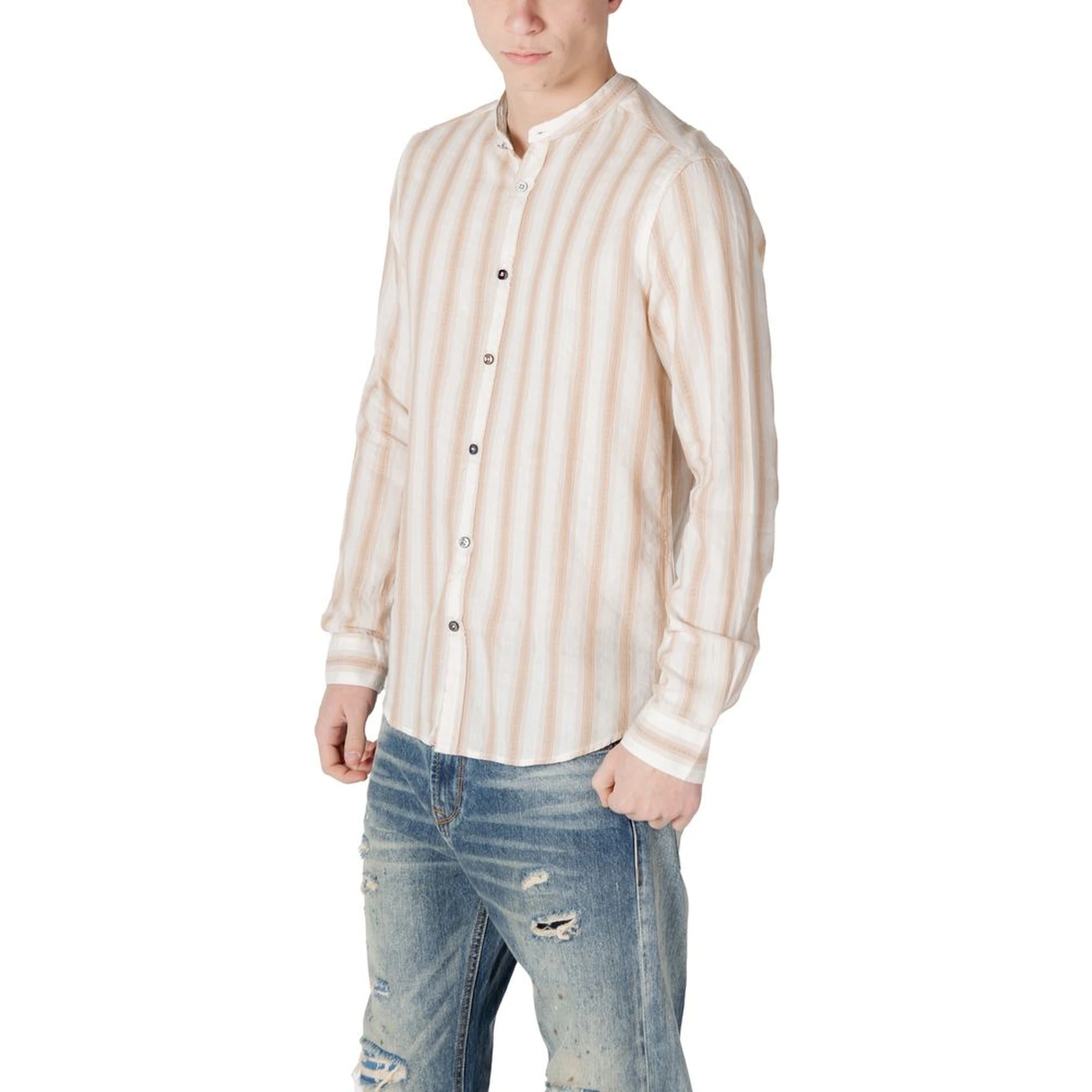 Beige Cotton Pattern Shirt