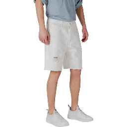 White Cotton Bermuda Shorts