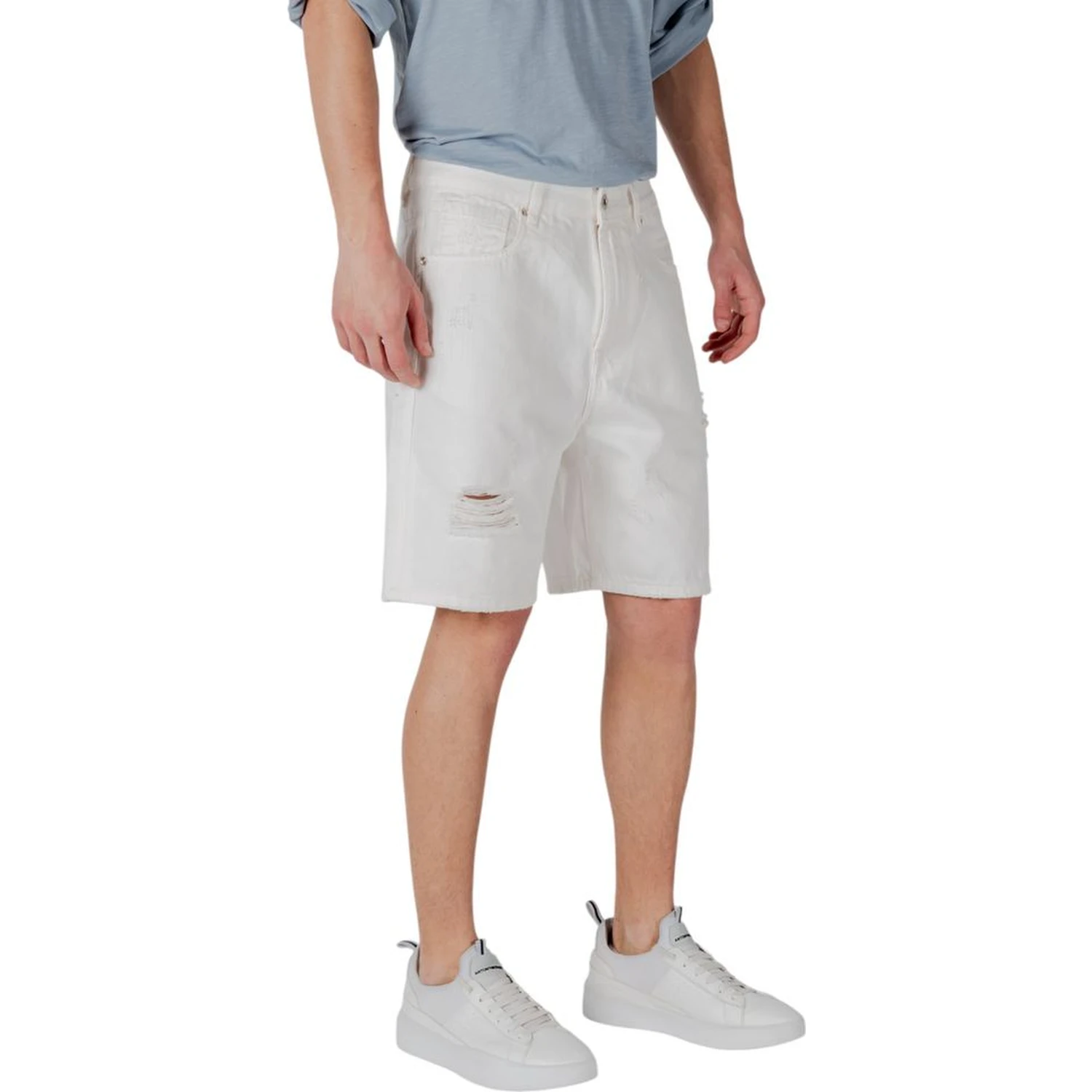 White Cotton Bermuda Shorts