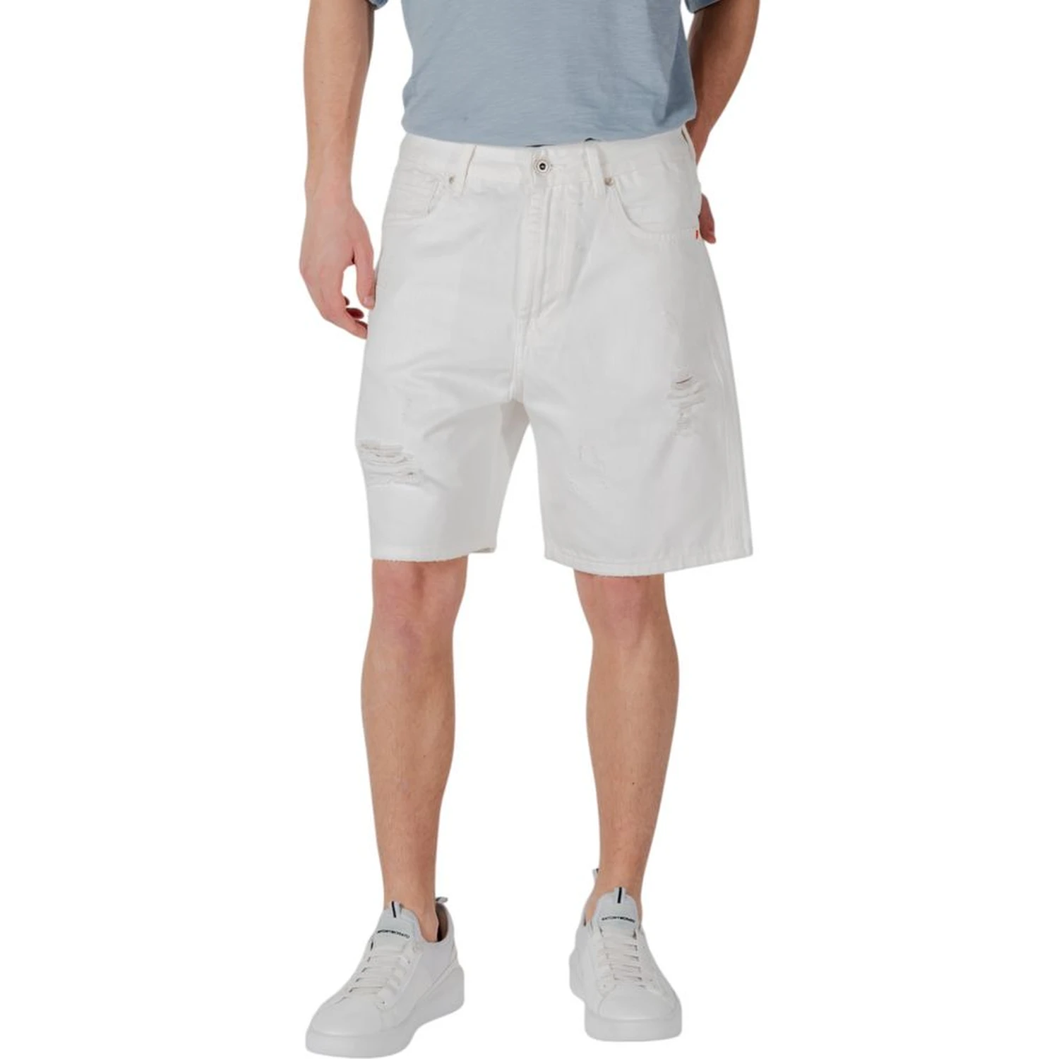 White Cotton Bermuda Shorts