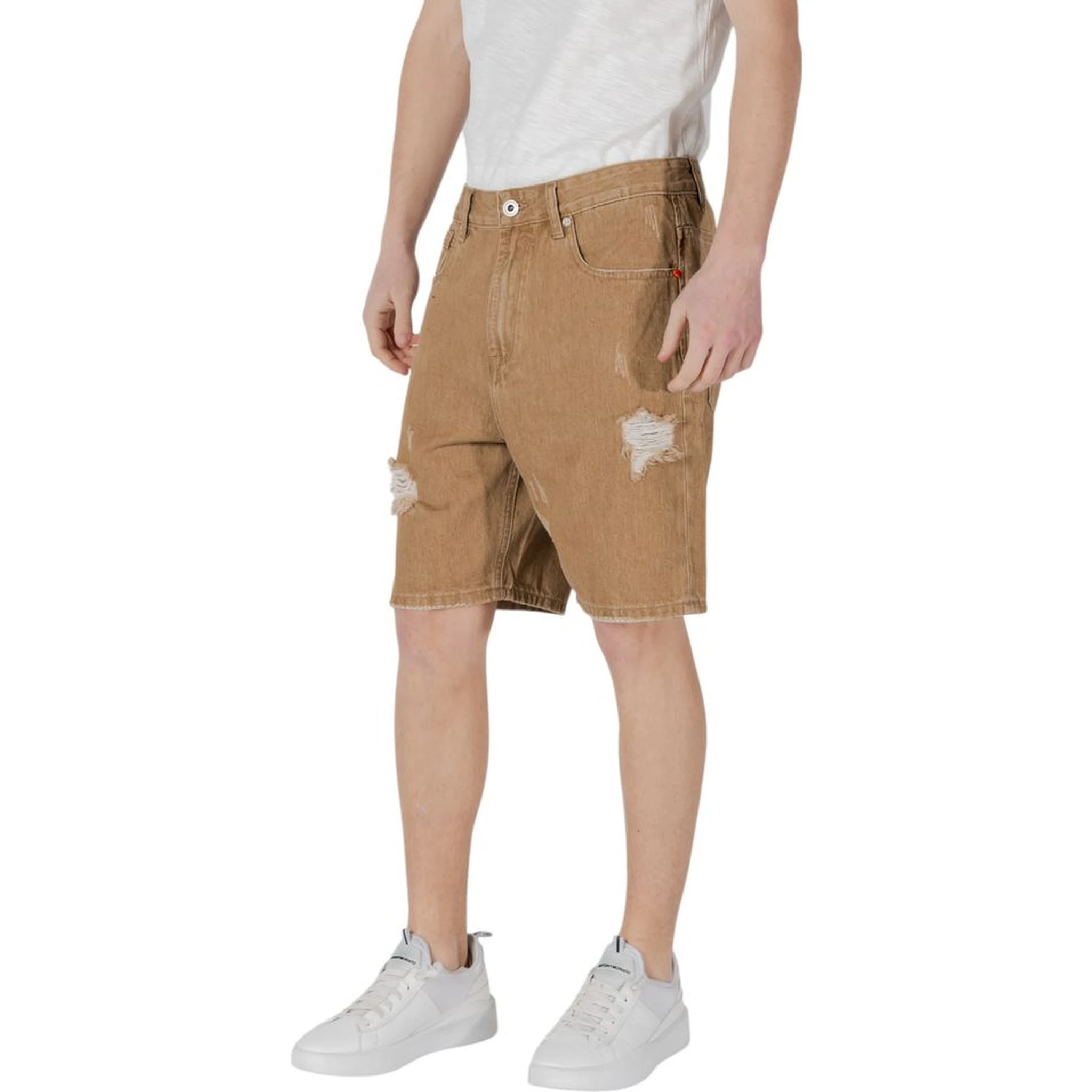 Beige Cotton Bermuda Shorts
