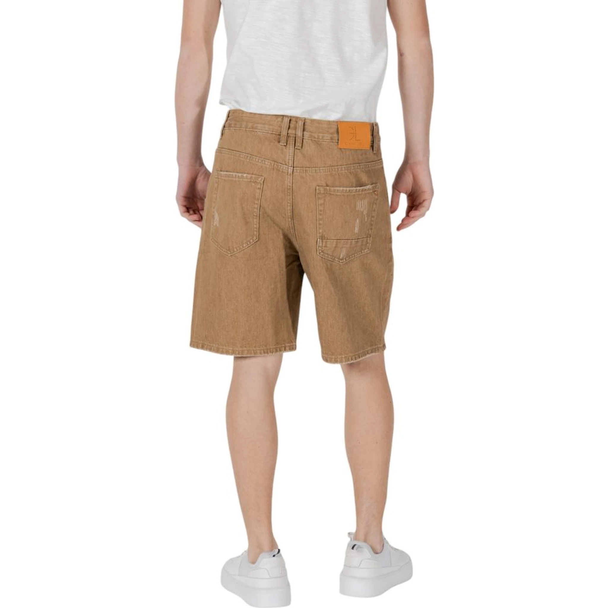 Beige Cotton Bermuda Shorts