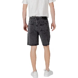 Black Cotton Bermuda Shorts
