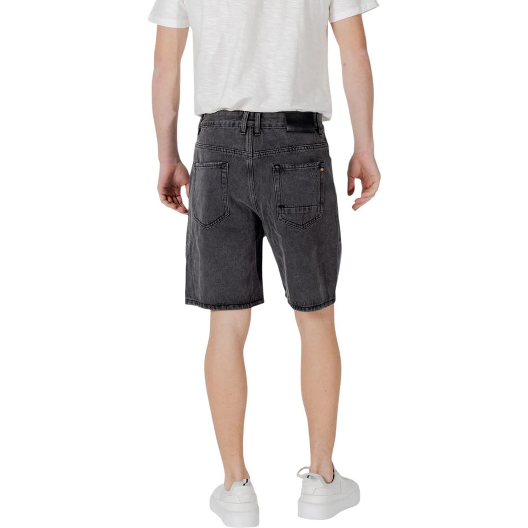 Black Cotton Bermuda Shorts
