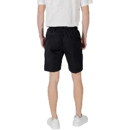 Black Cotton Bermuda Shorts