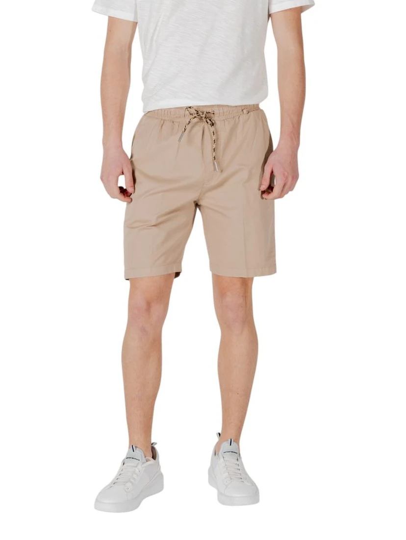 Beige Cotton Bermuda Shorts