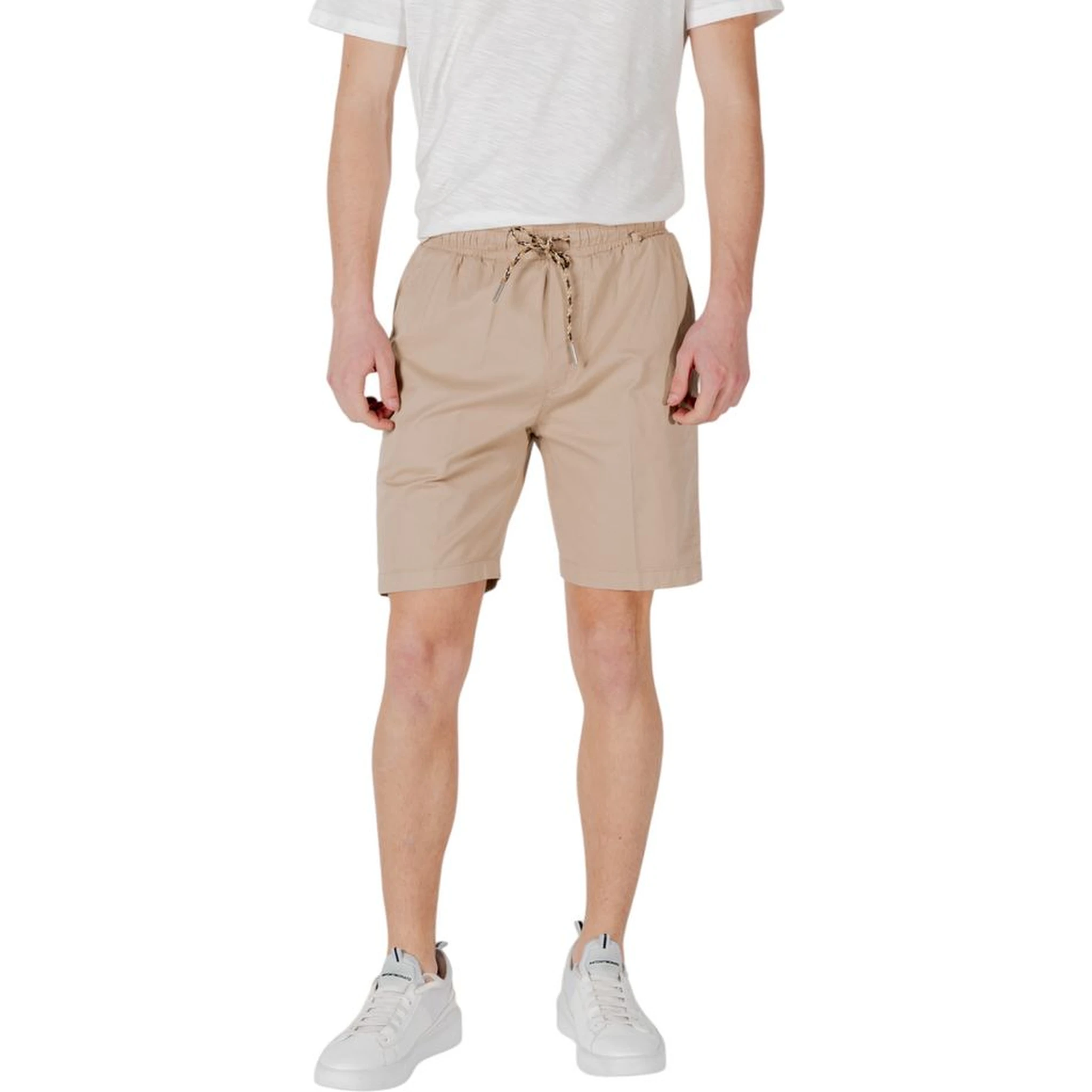 Beige Cotton Bermuda Shorts