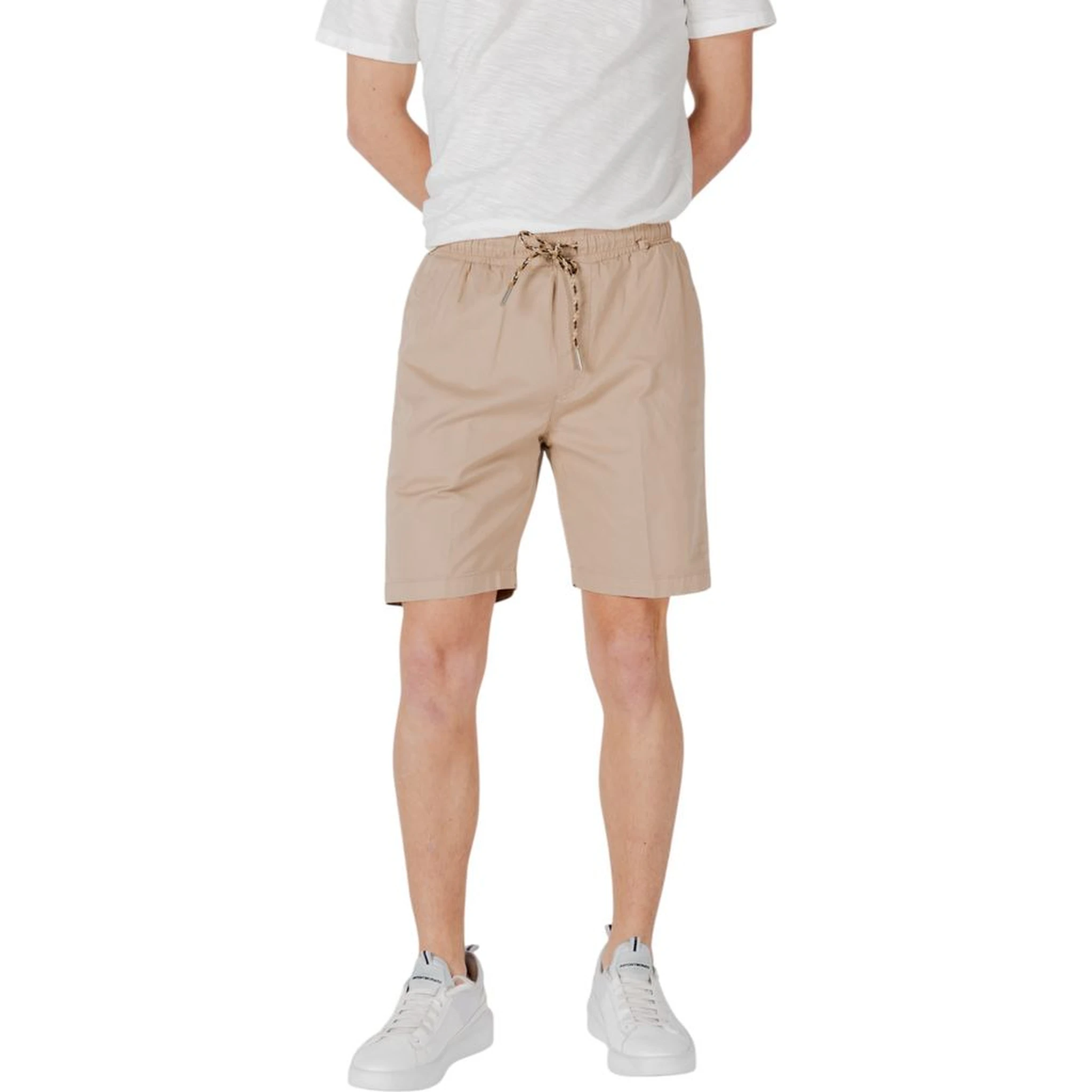 Beige Cotton Bermuda Shorts