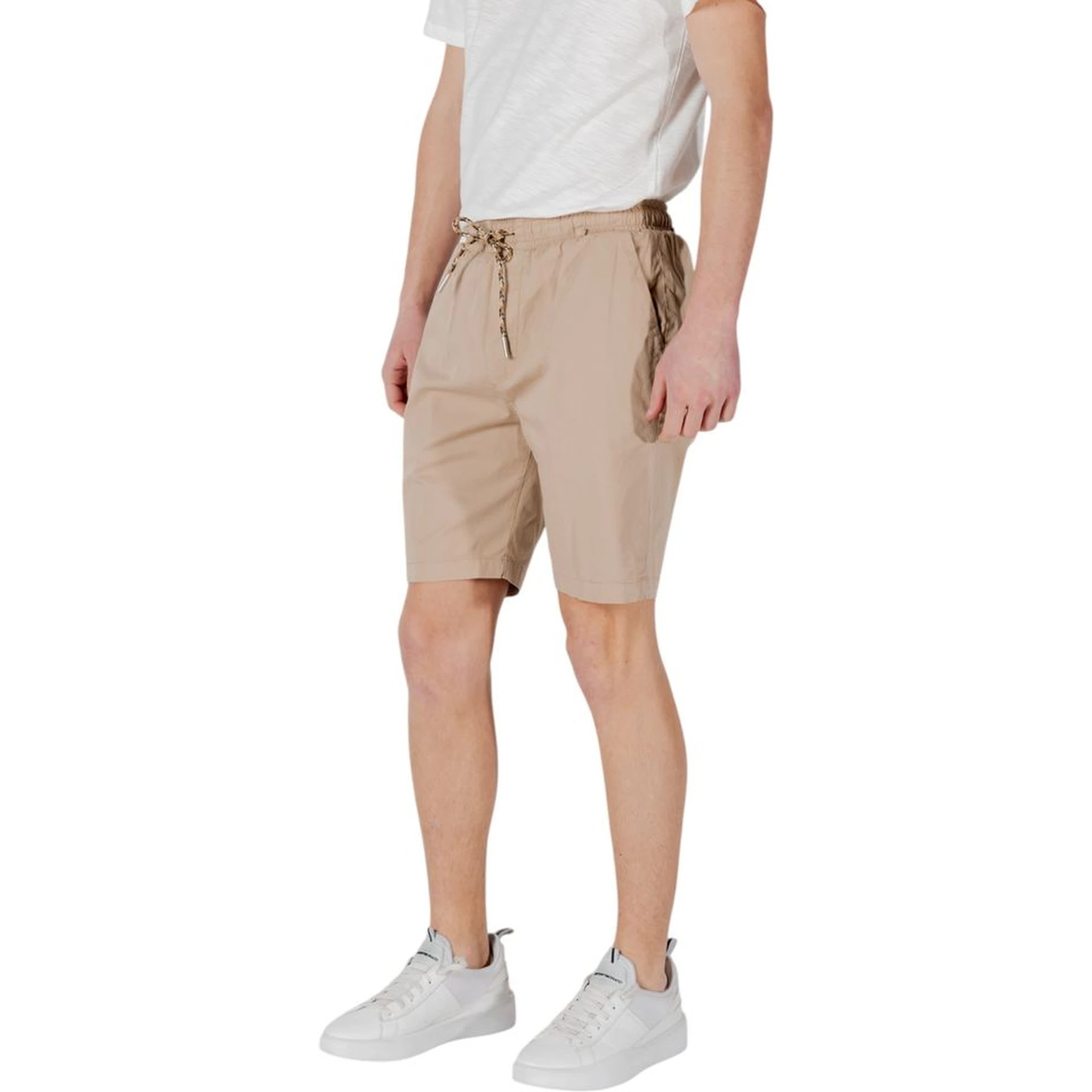 Beige Cotton Bermuda Shorts