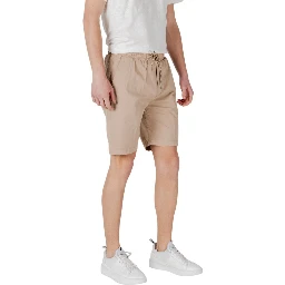 Beige Cotton Bermuda Shorts