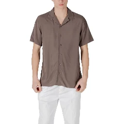 Brown Viscose Shortsleeve Shirt