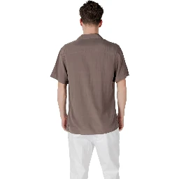 Brown Viscose Shortsleeve Shirt