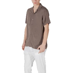 Brown Viscose Shortsleeve Shirt