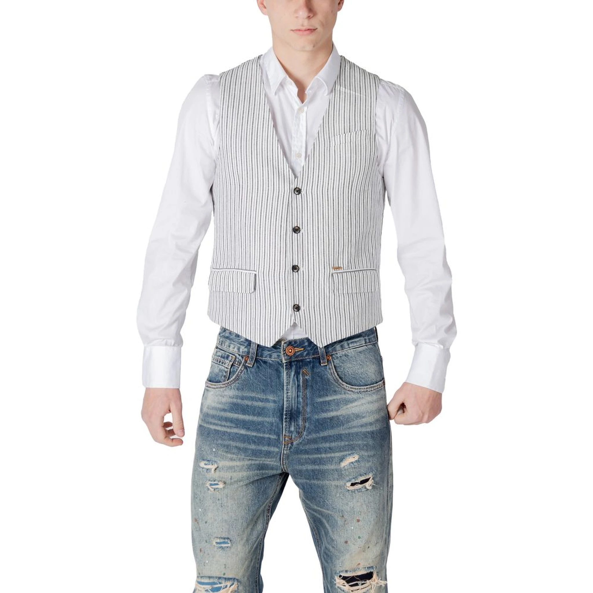 Black Linen Waistcoat