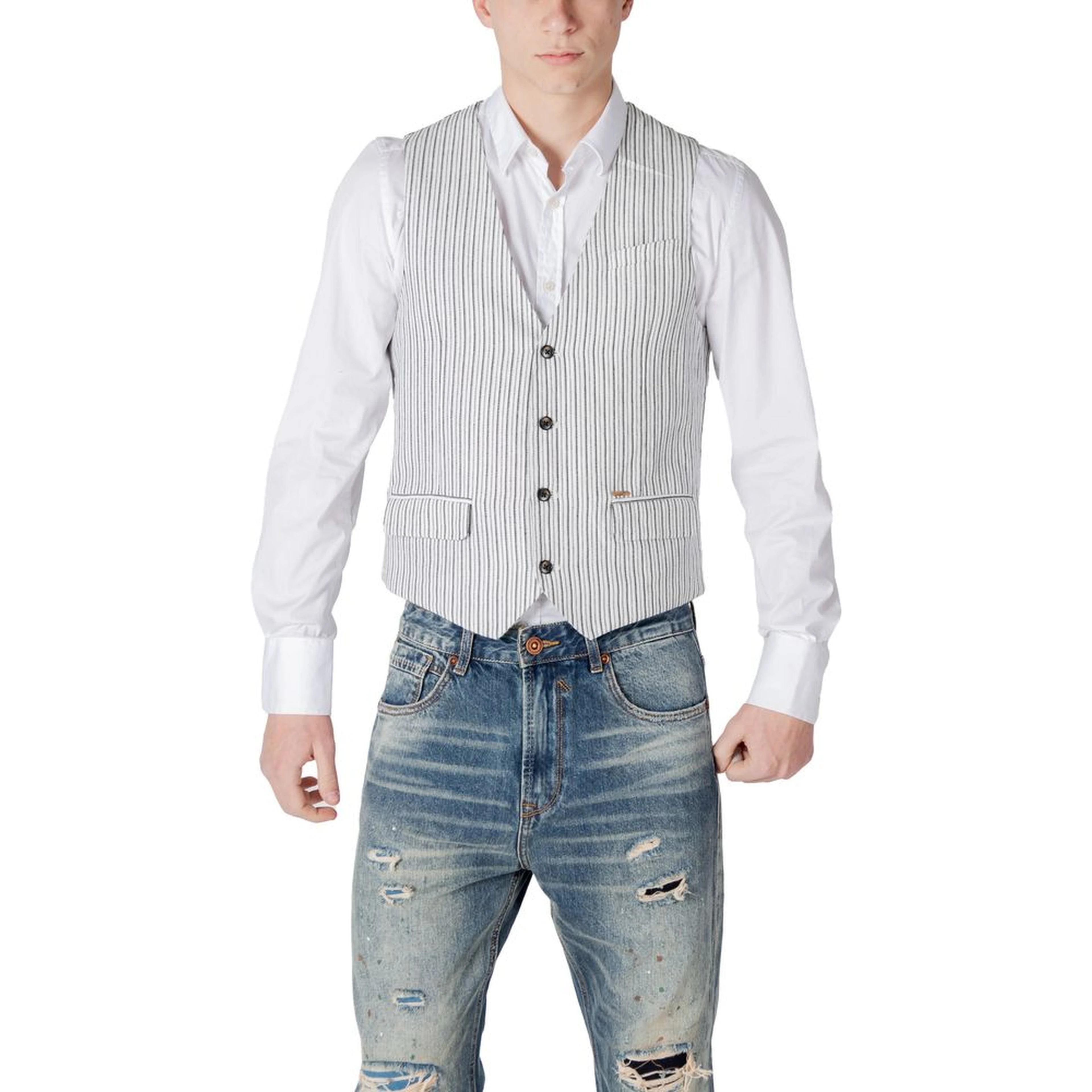 Black Linen Waistcoat