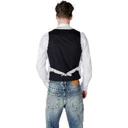 Black Linen Waistcoat