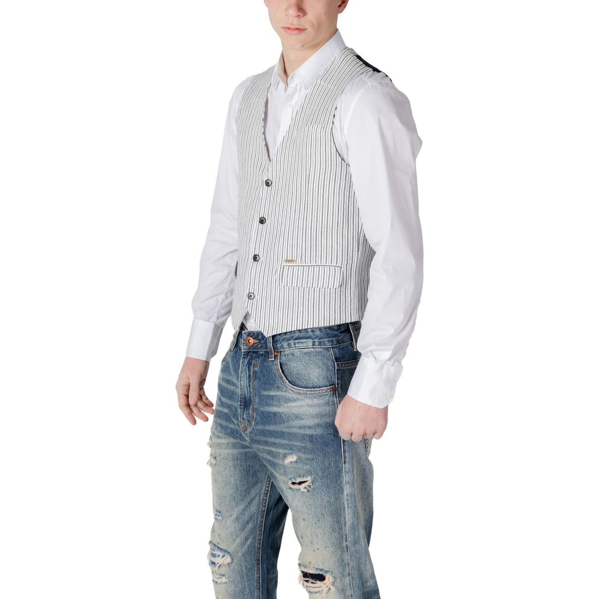 Black Linen Waistcoat