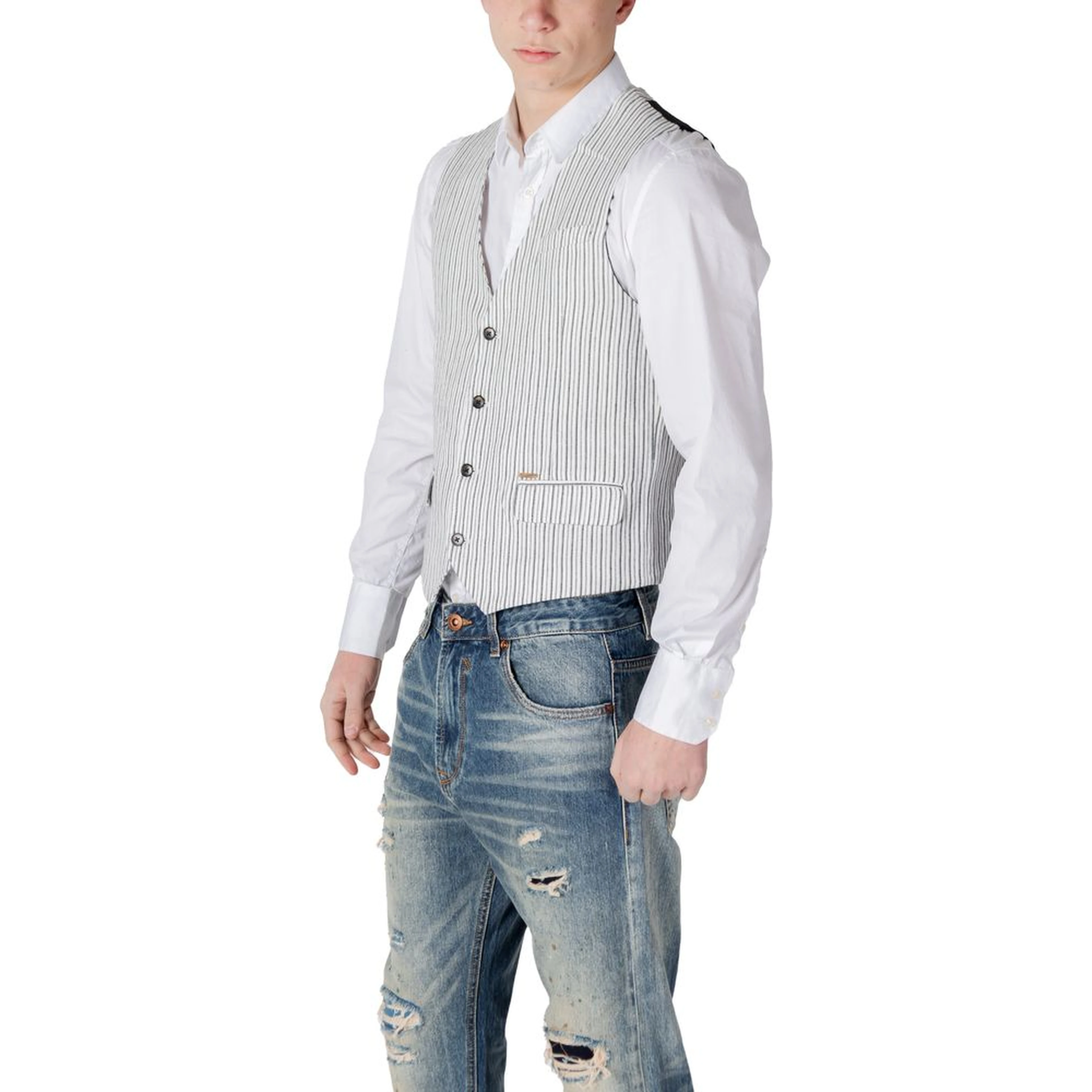 Black Linen Waistcoat