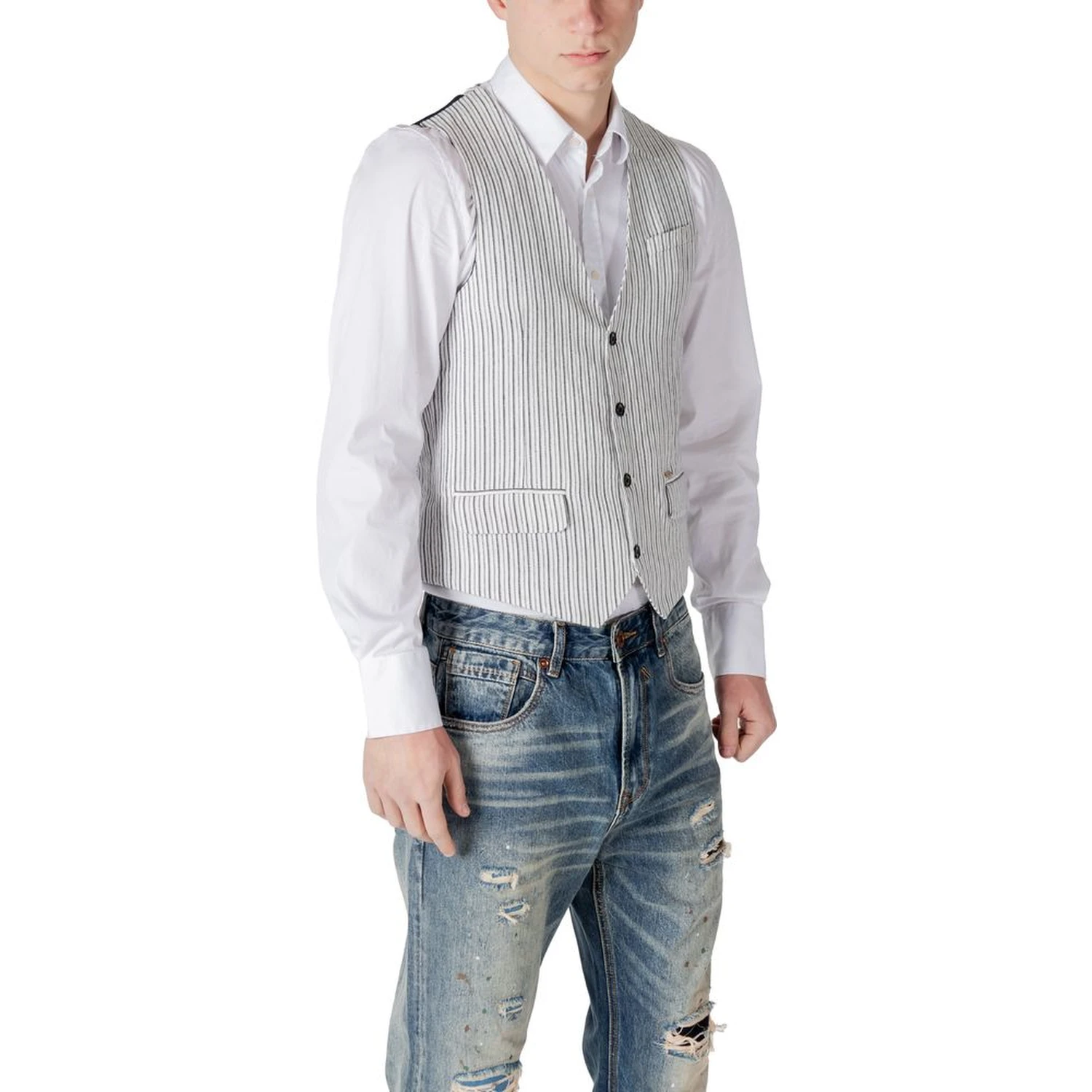 Black Linen Waistcoat