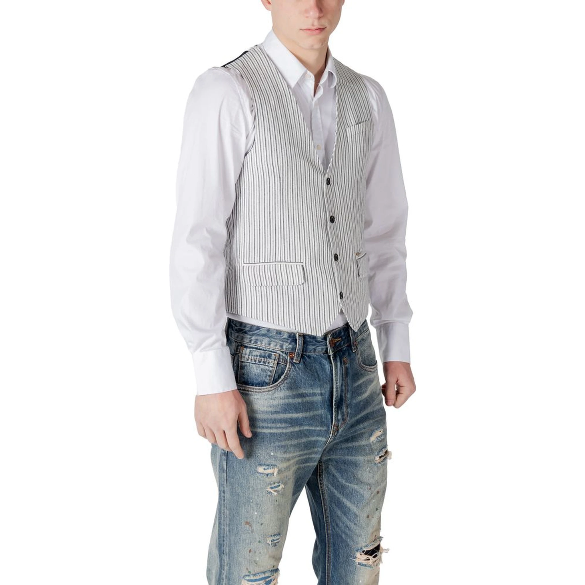 Black Linen Waistcoat
