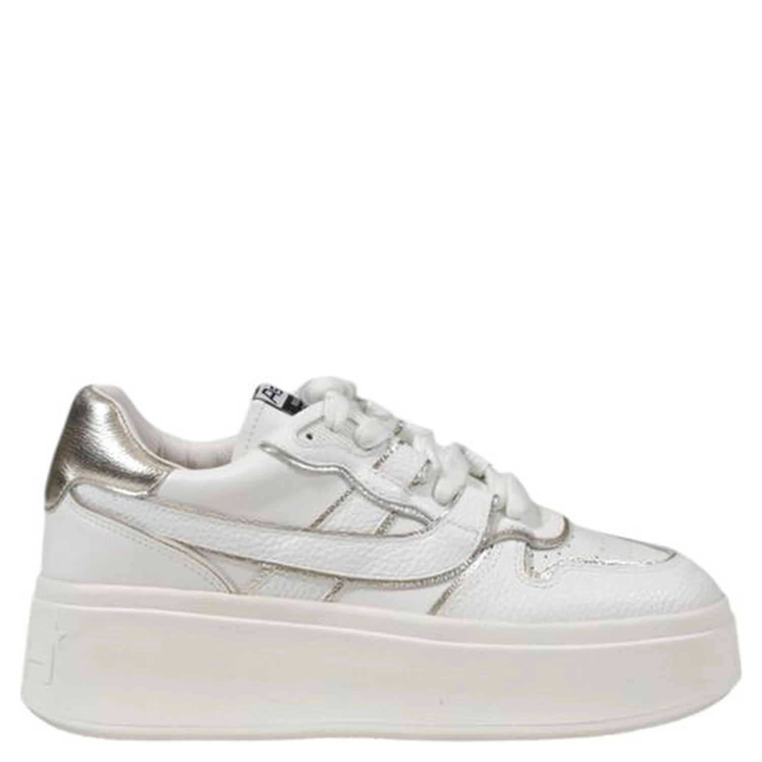 White Leather Platform Sneakers