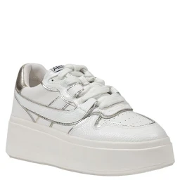White Leather Platform Sneakers