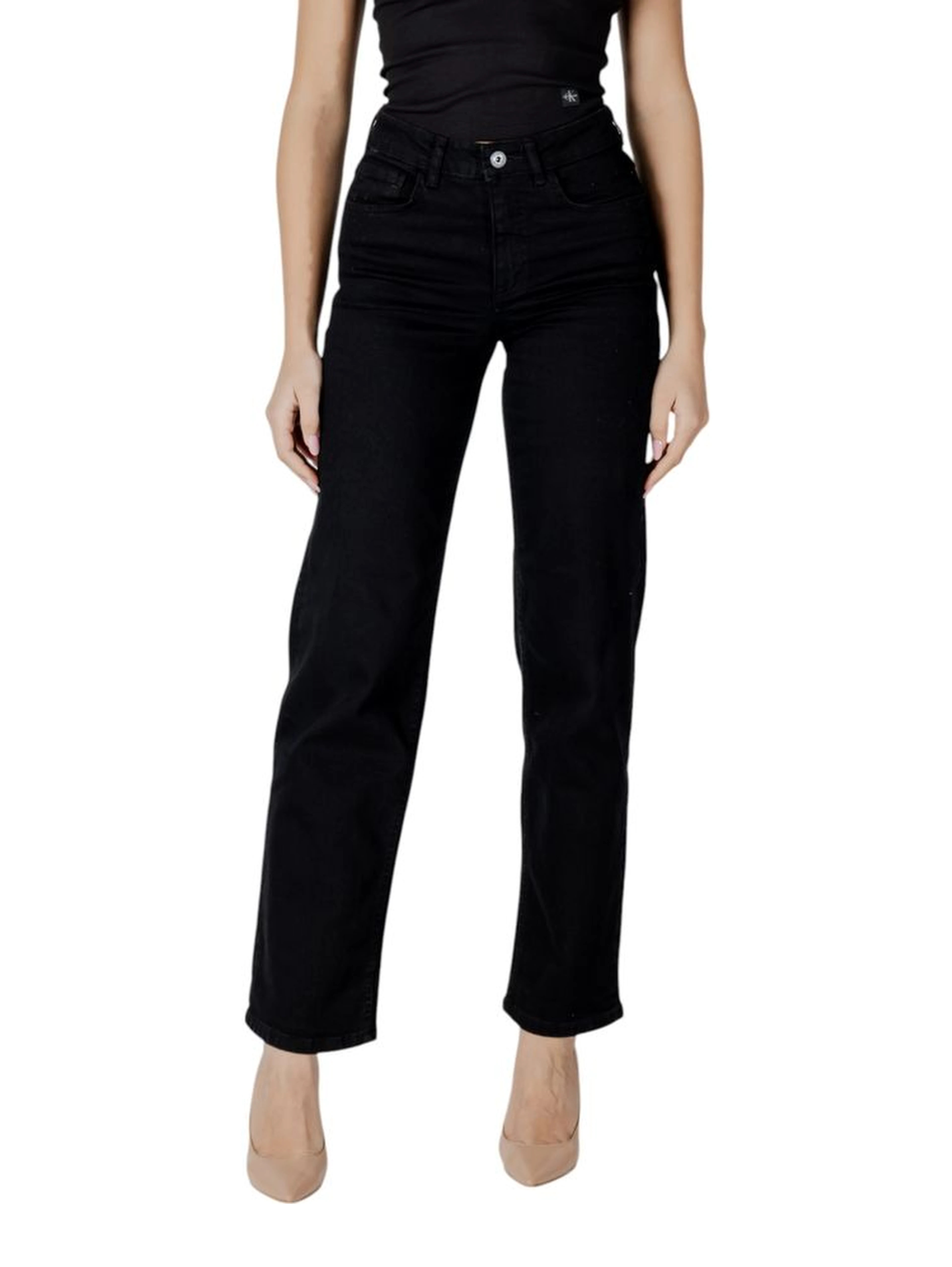 Black Cotton Relaxed Fit Jeans