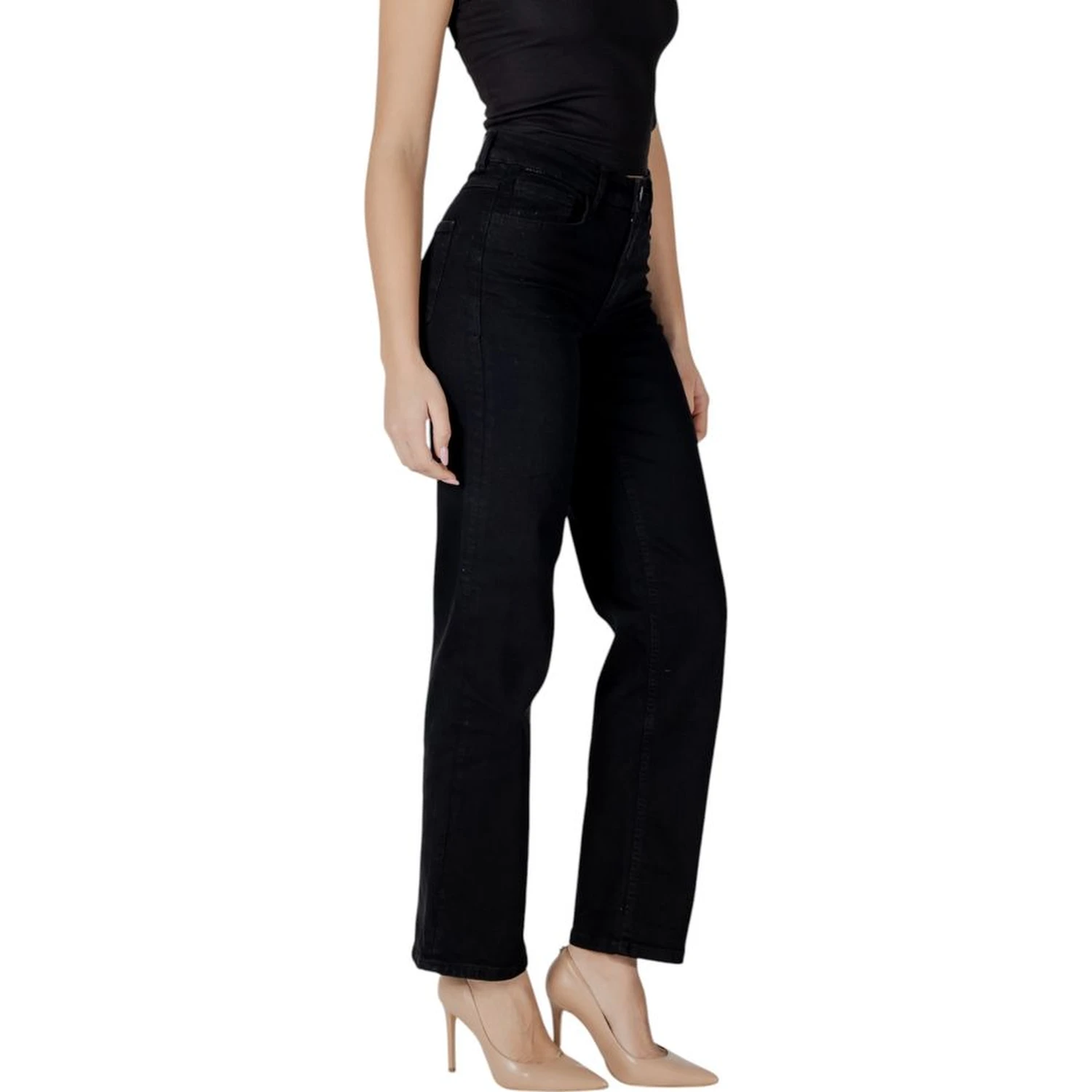 Black Cotton Relaxed Fit Jeans