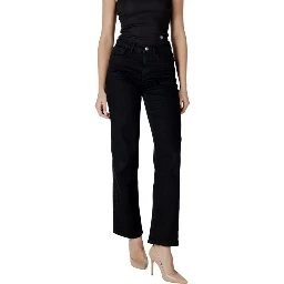 Black Cotton Relaxed Fit Jeans