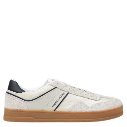 Cream Leather Low Top Sneakers