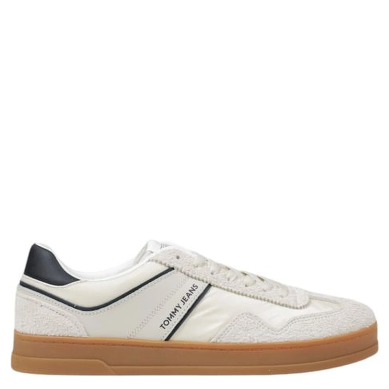 Cream Leather Low Top Sneakers