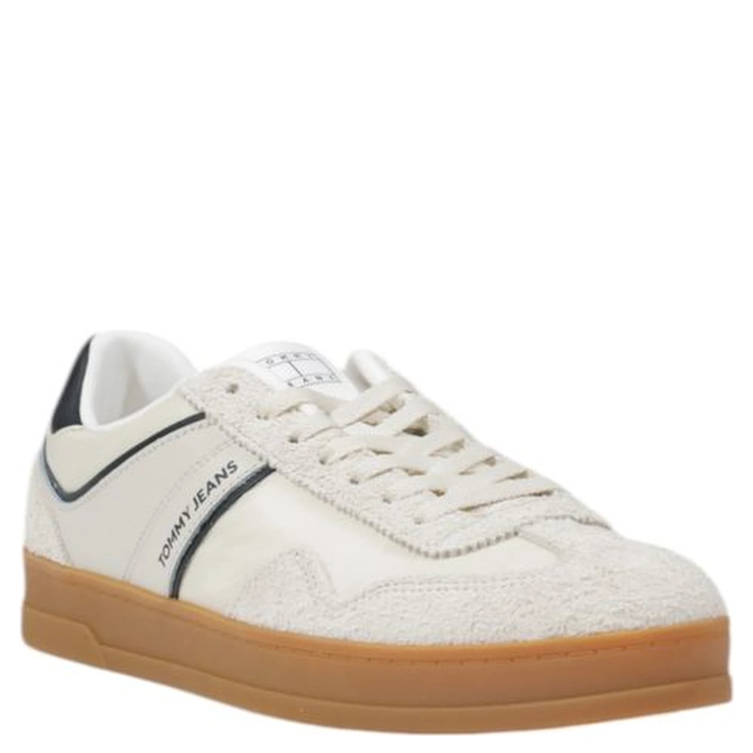 Cream Leather Low Top Sneakers