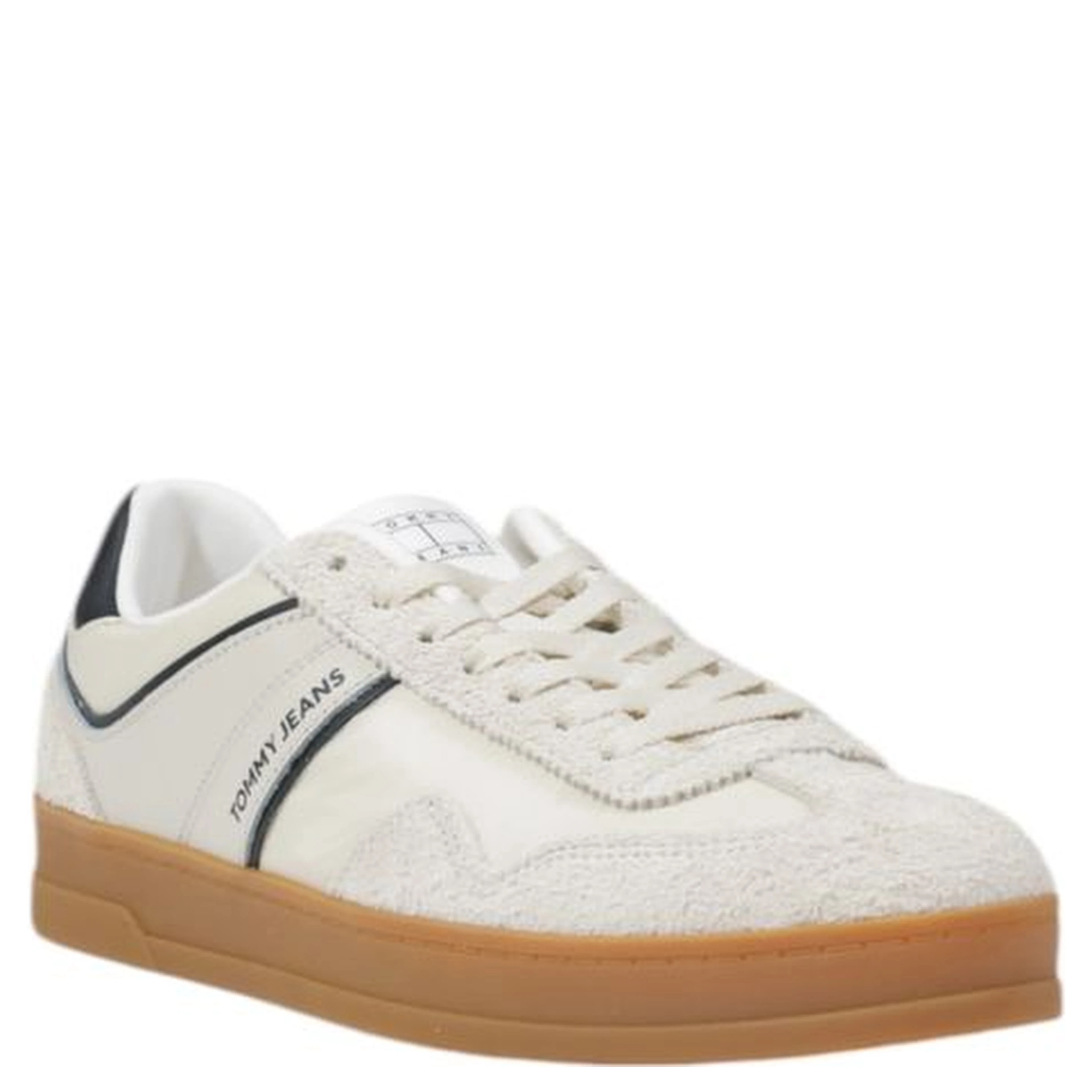 Cream Leather Low Top Sneakers