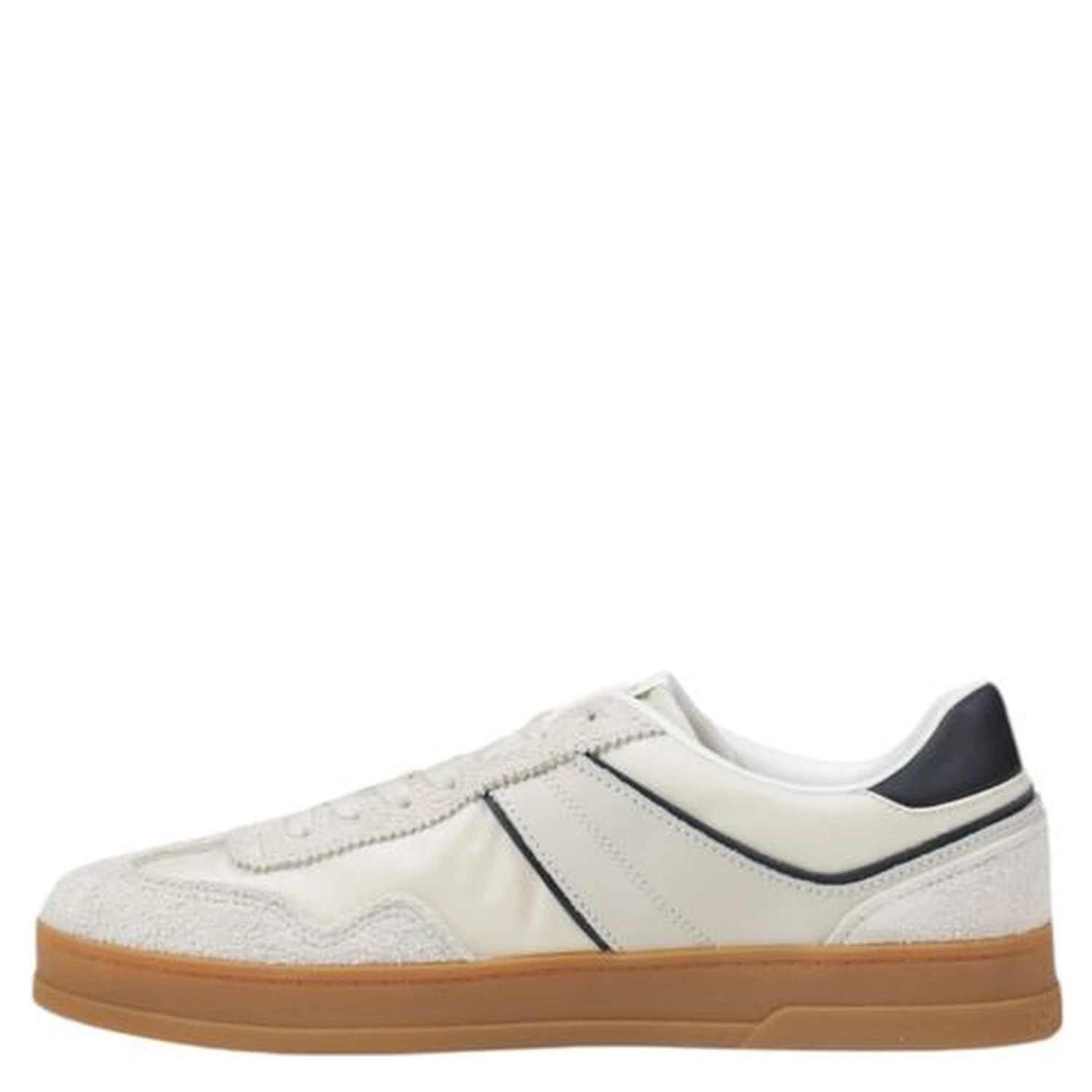 Cream Leather Low Top Sneakers