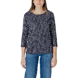 Blue Viscose Long Sleeve T-Shirt