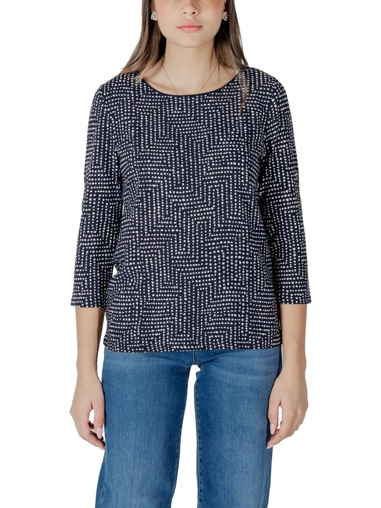 Blue Viscose Long Sleeve T-Shirt