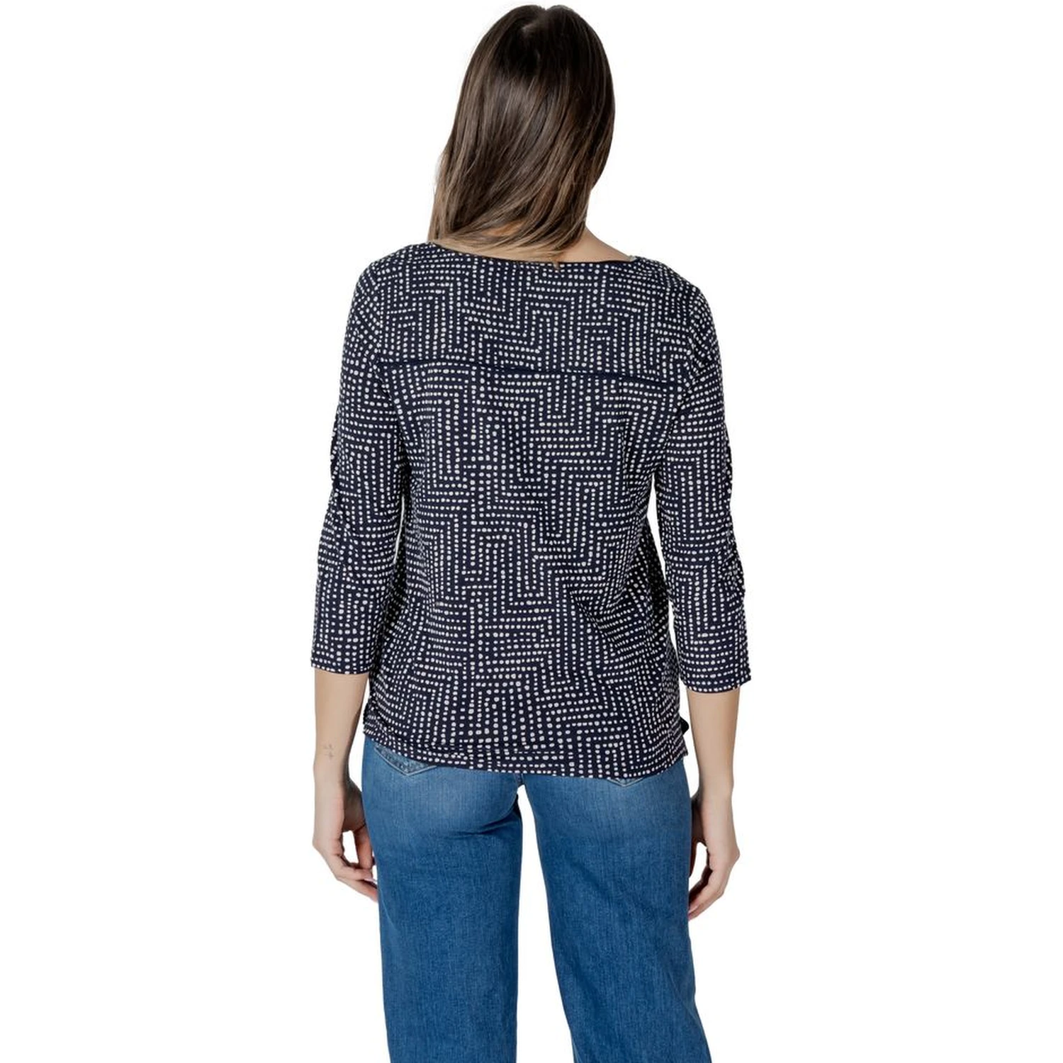 Blue Viscose Long Sleeve T-Shirt