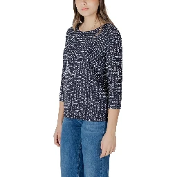Blue Viscose Long Sleeve T-Shirt