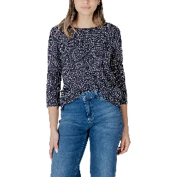 Blue Viscose Long Sleeve T-Shirt