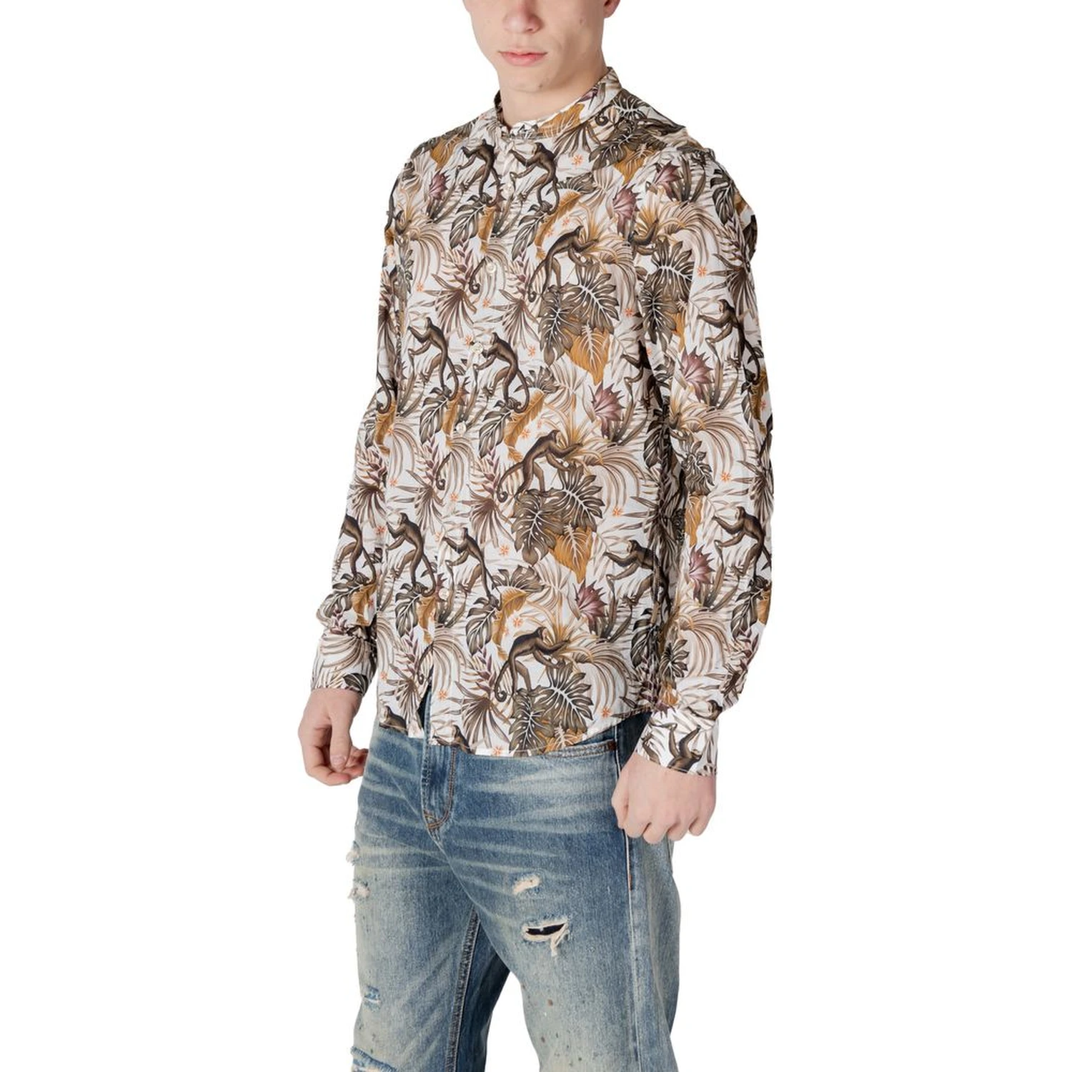 White Cotton Pattern Shirt