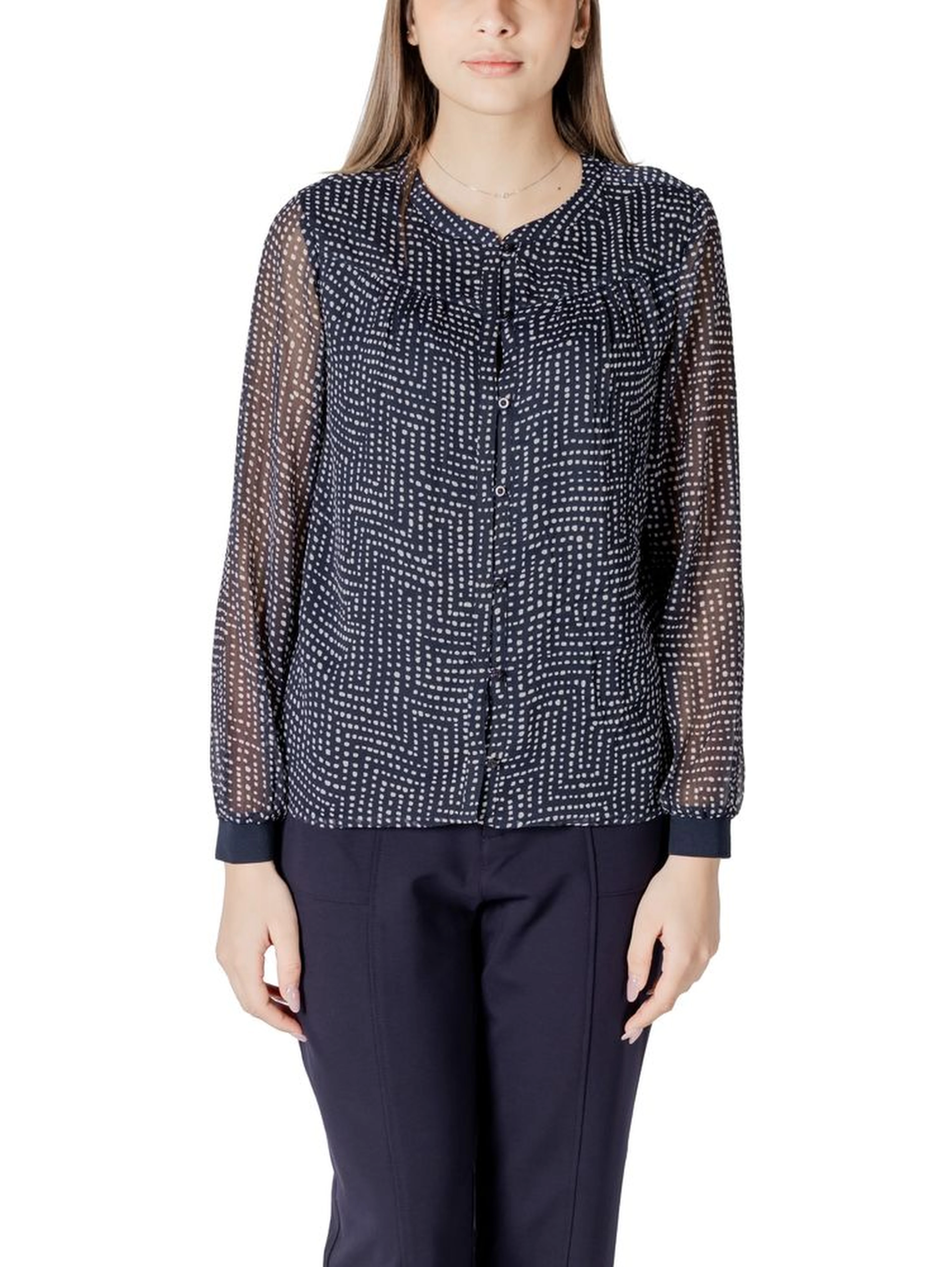 Blue Polyester Blouse