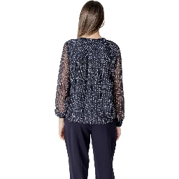 Blue Polyester Blouse