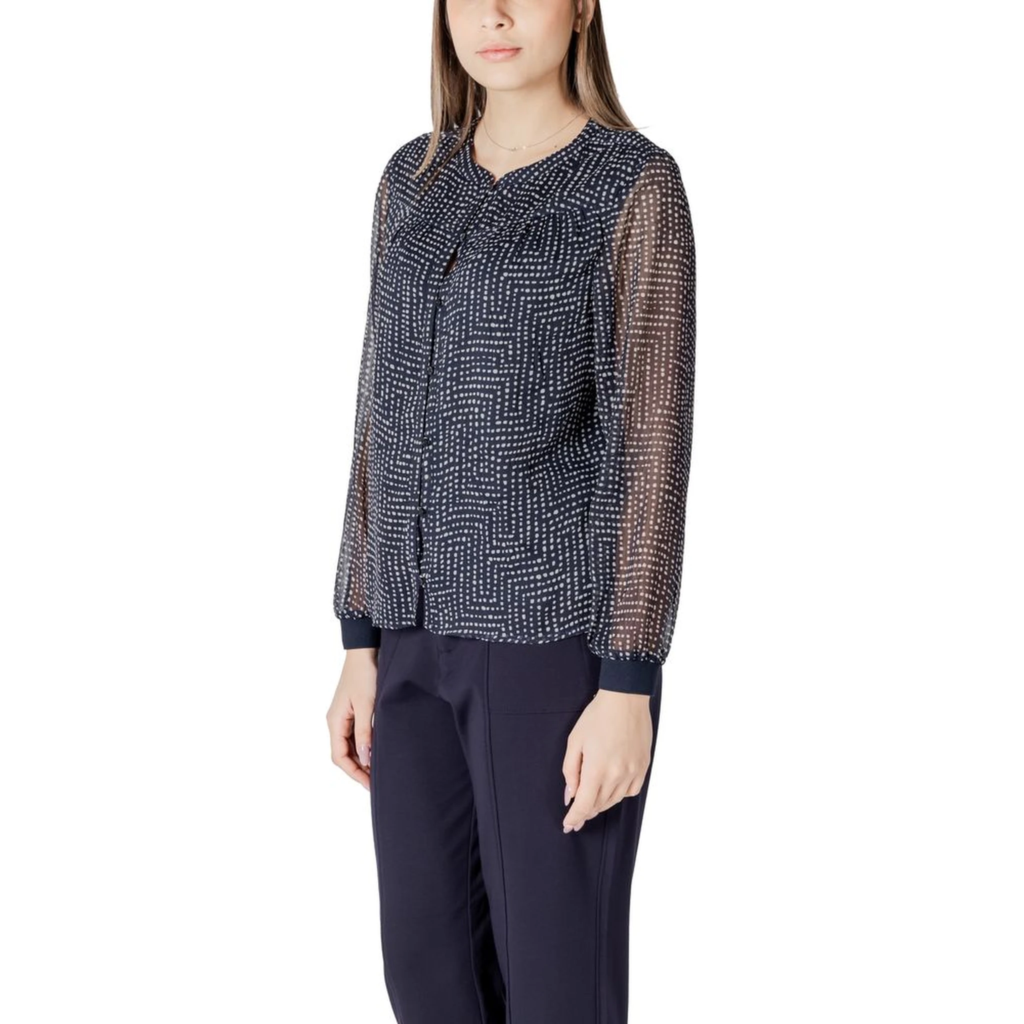 Blue Polyester Blouse