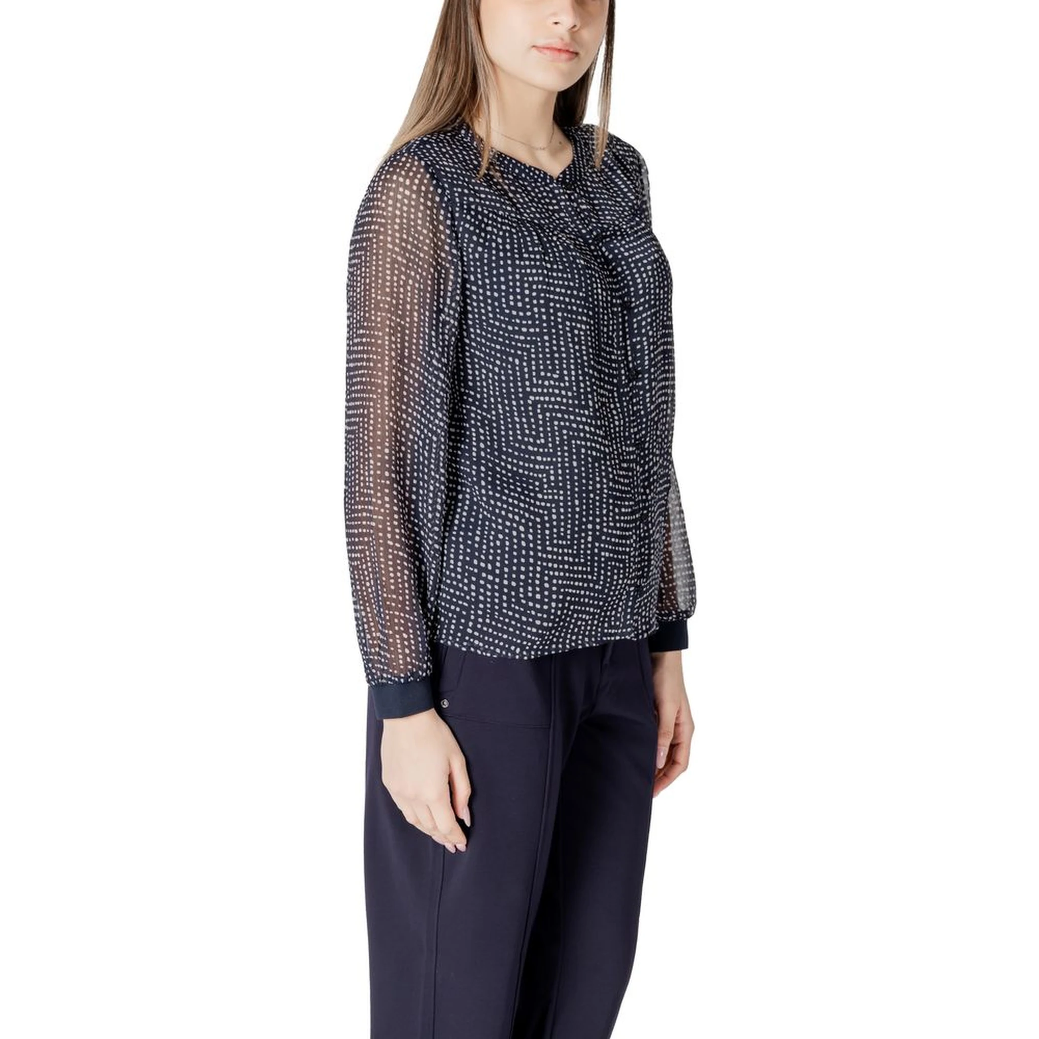 Blue Polyester Blouse